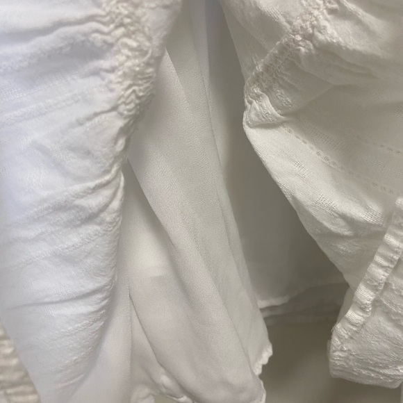 Sonoma Large eyelet White Smocked Midi Sundress with Flutter Sleeves - Picture 6 of 8